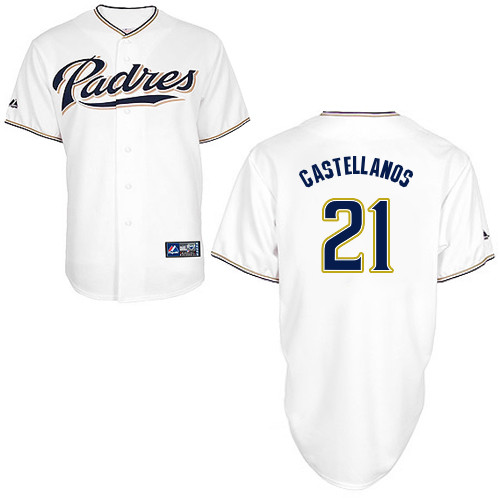 Alex Castellanos #21 Youth Baseball Jersey-San Diego Padres Authentic Home White Cool Base MLB Jersey